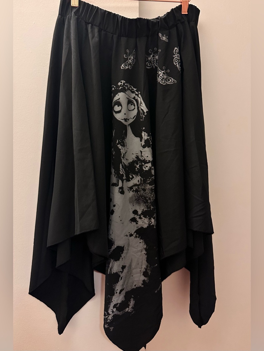 ROMWE Corpse Bride Asymmetrical Skirt Black Goth Halloween